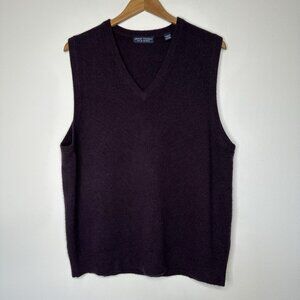 Grant Thomas‎ Two Ply Cashmere Sweater Vest Size L Purple Vintage
